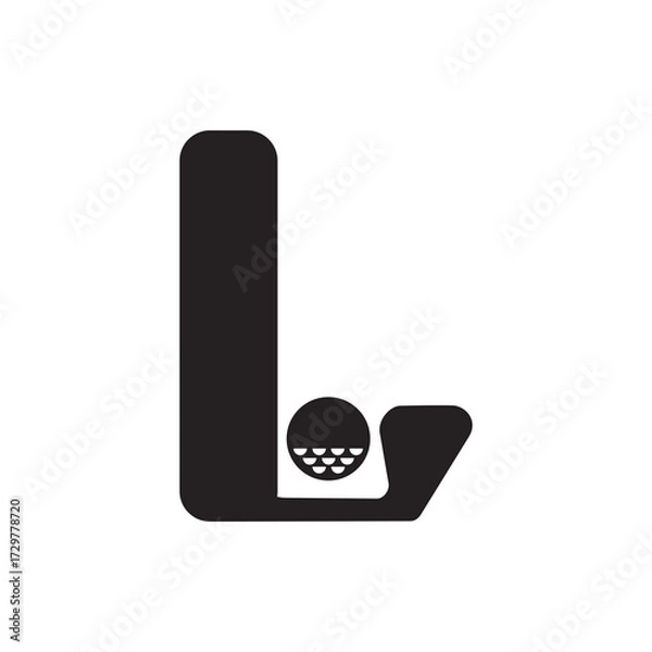 Fototapeta This logo is a combination of the letter L and golf. Simple, minimalist and futuristic.