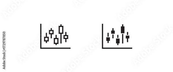 Fototapeta Chart, graph icon. Glyph Statistics graphs, charts, diagrams. Infographics, data analysis, stats tools icons button, vector, sign, symbol, logo, illustration, editable stroke, flat design style isolat