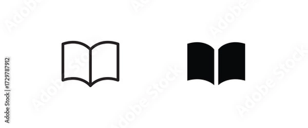 Fototapeta Book icon Education icons button, vector, sign, symbol, logo, illustration, editable stroke and flat design style isolaated on white linear pictogram