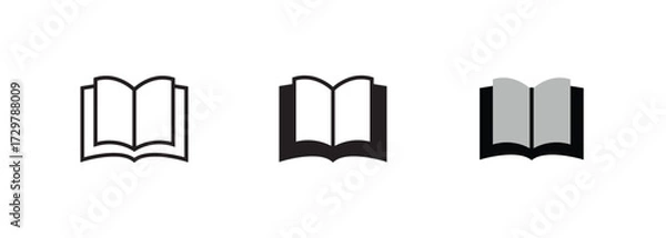 Fototapeta Book icon Education icons button, vector, sign, symbol, logo, illustration, editable stroke and flat design style isolaated on white linear pictogram