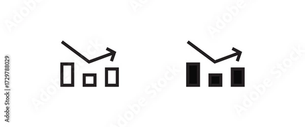 Fototapeta Chart, graph icon. Glyph Statistics graphs, charts, diagrams. Infographics, data analysis, stats tools icons button, vector, sign, symbol, logo, illustration, editable stroke, flat design style isolat