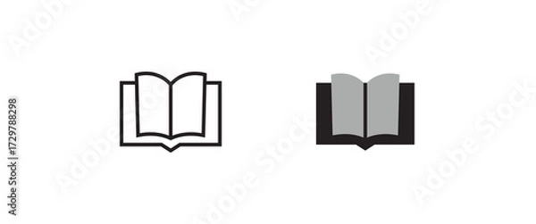 Fototapeta Book icon Education icons button, vector, sign, symbol, logo, illustration, editable stroke and flat design style isolaated on white linear pictogram
