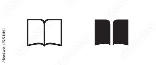 Fototapeta Book icon Education icons button, vector, sign, symbol, logo, illustration, editable stroke and flat design style isolaated on white linear pictogram