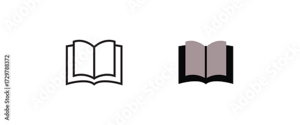 Fototapeta Book icon Education icons button, vector, sign, symbol, logo, illustration, editable stroke and flat design style isolaated on white linear pictogram