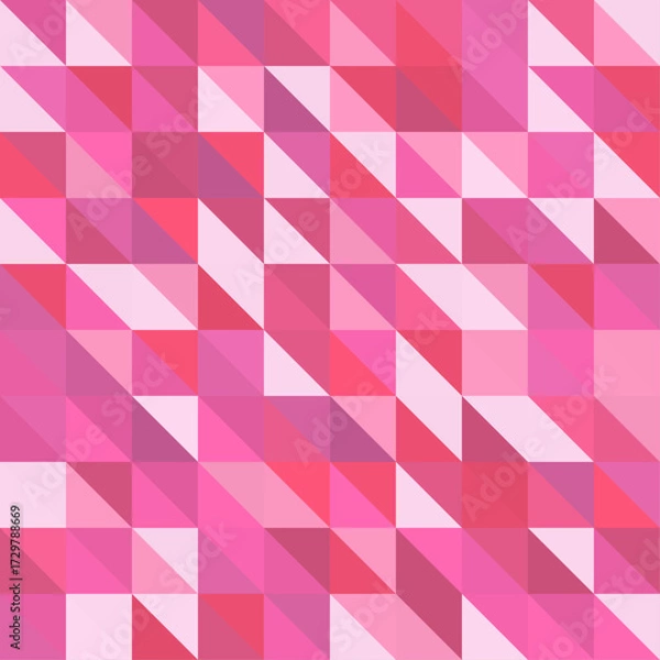 Obraz Decorative mosaic artwork with pink and red geometric shapes in angular and composition