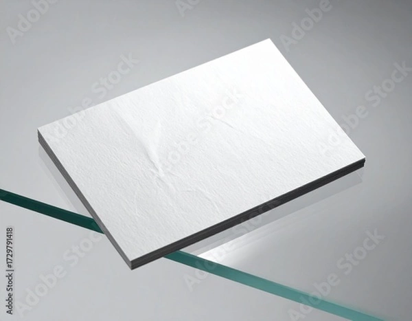 Obraz Close-up of a White Rectangular Object Reflecting on Glass Surface