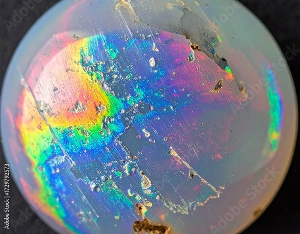 Obraz Iridescent Opal Gemstone Macro A Close-Up of Shimmering Colors and Textures