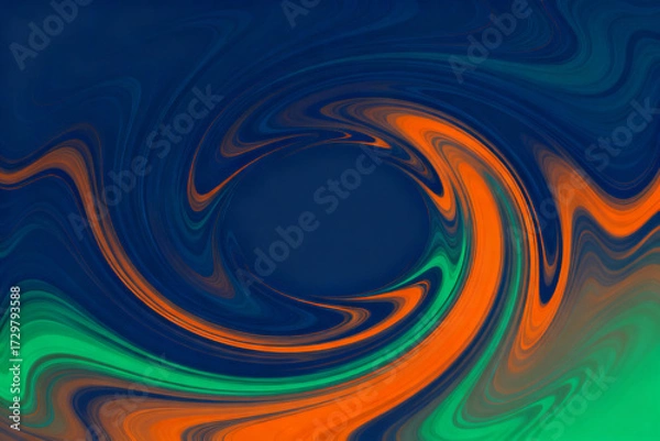 Obraz Abstract swirling pattern with vibrant orange, green, and blue colors