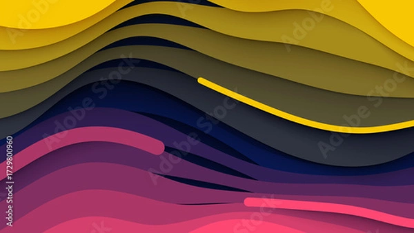 Fototapeta Colorful abstract wave background design with flowing lines and modern style
