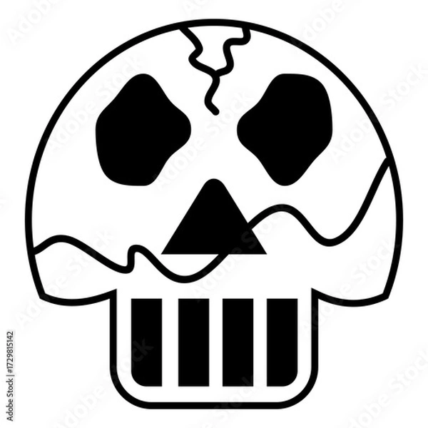 Obraz Skull Danger Warning Symbol Icon