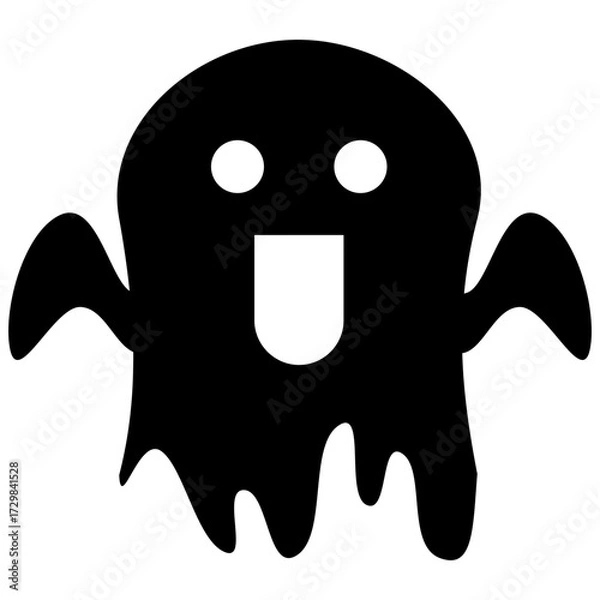 Obraz flying ghost silhouette icon, for halloween event