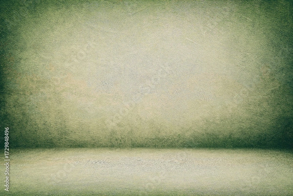 Fototapeta Vintage Grunge Green Studio Background, Suitable for Product Presentation Backdrop, Display, and Mock up.