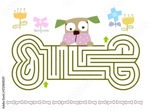 Obraz 犬のおやつ・骨の迷路