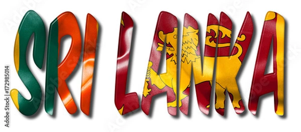 Obraz Sri Lanka Word With Flag Texture
