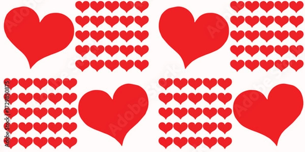 Obraz seamless pattern with red hearts