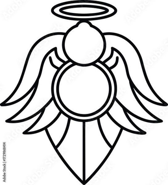 Obraz angel halo symbol line art on transparent background
