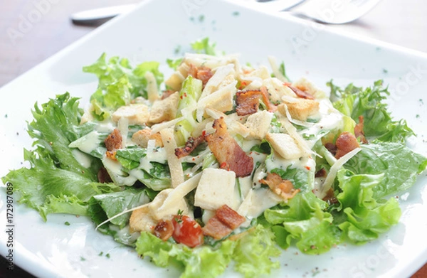 Obraz salad vegetable and bacon