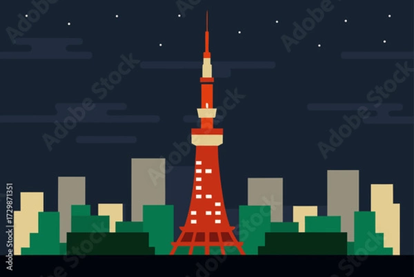 Obraz night city view