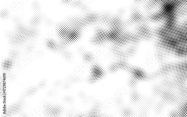 Fototapeta a black and white halftone pattern with dots, halftone dot pattern background with white and black dots, a black and white image of a circular pattern,  Abstract black dots 