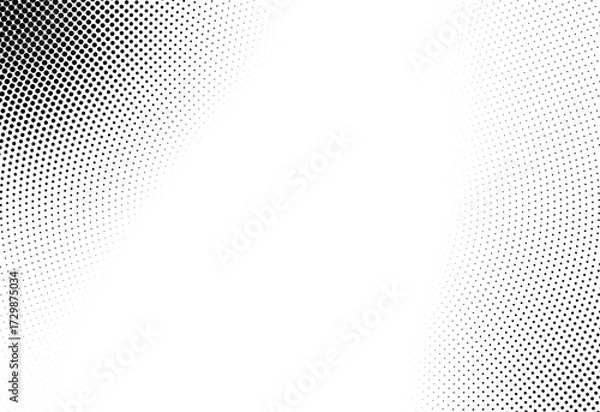Fototapeta black and white halftone background with a white spot, The abstract metal mesh background features a halftone dot pattern with a blue and green color style for a striking digital vector design