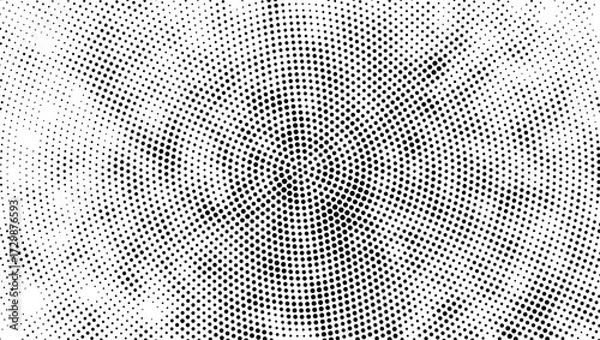 Fototapeta a black and white halftone pattern with a spiral dots effect, abstract background with dots, Digital gray halftone dot texture pattern with a seamless grunge abstract background