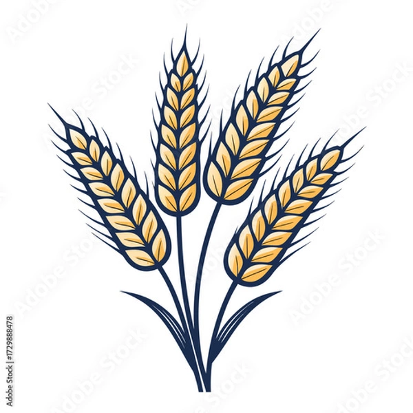 Fototapeta Crisp Create Bold Stroke Wheat Grain Whit High-Quality Stock Image
