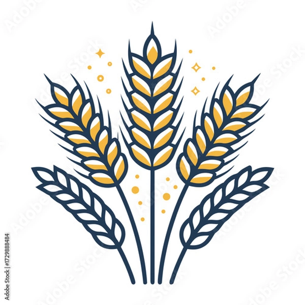 Fototapeta Showcasing Create Bold Stroke Wheat Grain Whit Vibrant High-Quality Stock Image