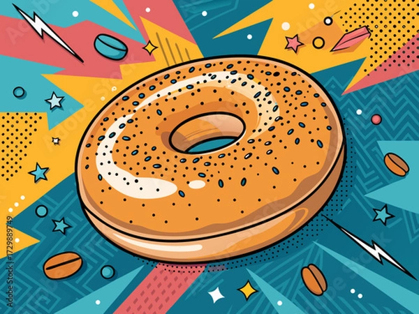 Fototapeta Elegant Bold Bagel Vibrant High-Quality Stock Image