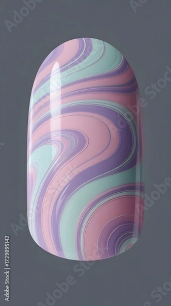 Fototapeta Elegant pastel swirl texture creates a modern, abstract 3D object with smooth, flowing lines