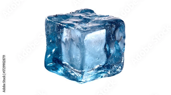 Fototapeta Clear Ice Cube, isolated on transparent background