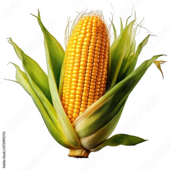 Obraz a corn on the cob isolated on white and transparent background