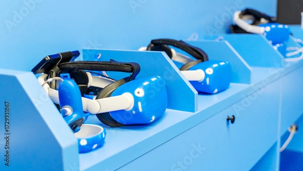 Obraz Virtual Reality Glasses in Virtual Reality Club on Table