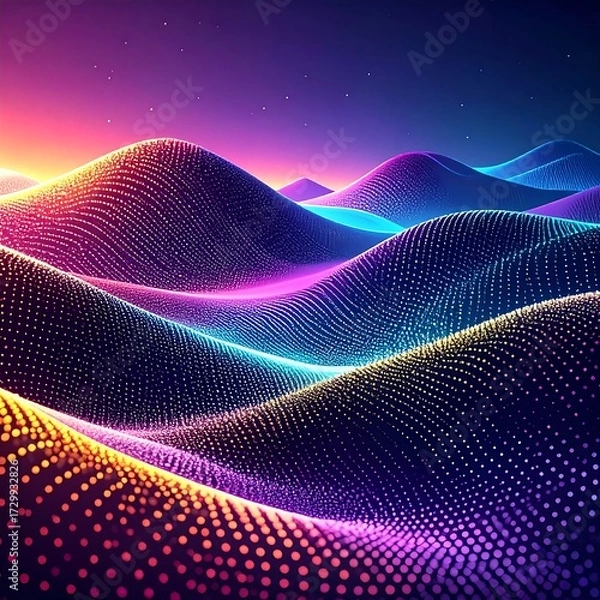 Obraz Abstract vibrant digital landscape