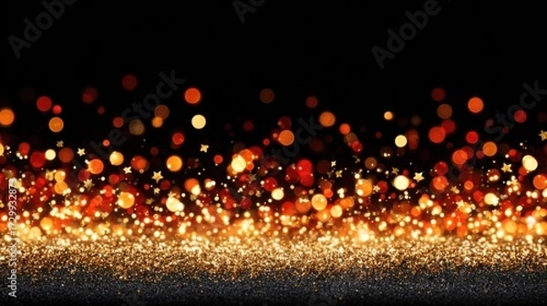 Fototapeta Vibrant bokeh lights and glowing sparkle effects creating a festive celebration background with colorful luminous and artistic illumination for visual appeal