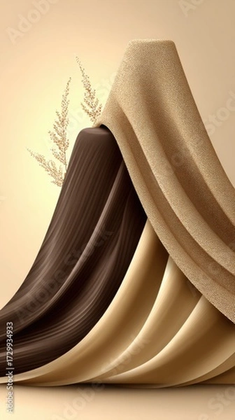 Fototapeta Elegant abstract sculpture for modern interior decor artistic home and office decoration textured contemporary artwork stylish creative design