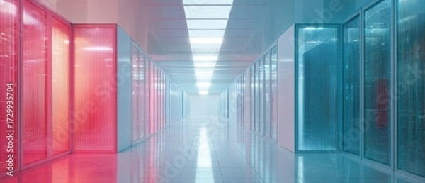 Fototapeta Modern digital technology infrastructure showcasing advanced network systems high-tech data centers seamless connectivity cybersecurity solutions and innovative communication tools