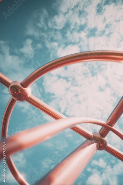 Fototapeta Detailed scientific image illustrating DNA structure molecular biology genetics research cell components and biotechnology applications for education and innovation