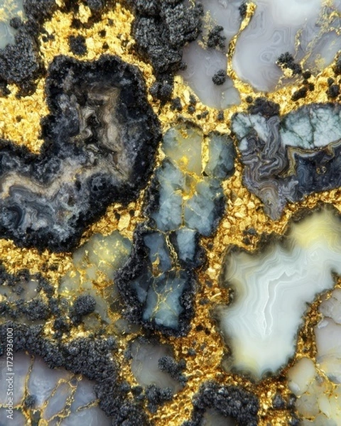 Fototapeta Elegant natural agate mineral stone with vibrant colors intricate patterns polished surface artistic design and luxurious aesthetic for jewelry and decor