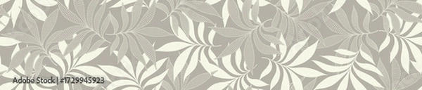 Obraz Abstract minimalist tropical palm leaf vector seamless pattern. floral pattern, leaves pattern.