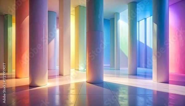 Obraz Colorful colonnade interior