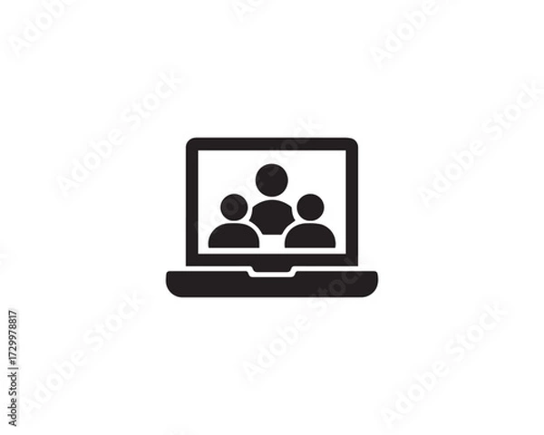 Obraz Online Meeting icon vector design illustration set