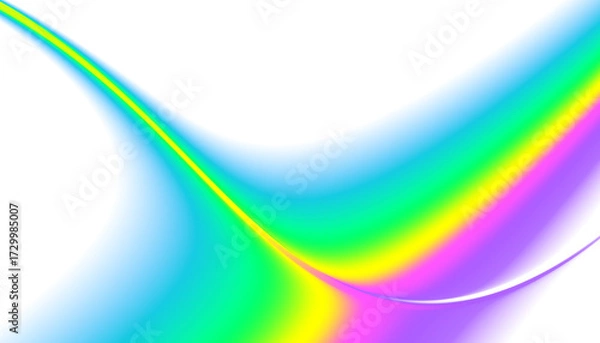 Fototapeta Rainbow icon. Shape arch realistic isolated on white transparent background. Colorful light and bright design element. Symbol of rain, sky