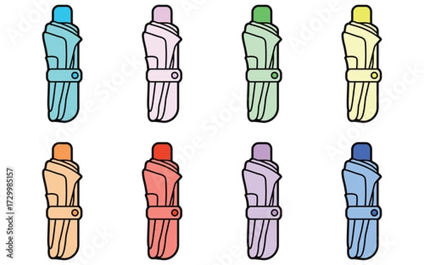 Obraz 複数　傘　カラー　セット　日傘