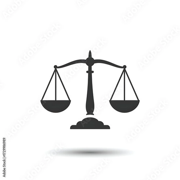 Obraz Scales of Justice Symbol on White Background for Legal Concepts