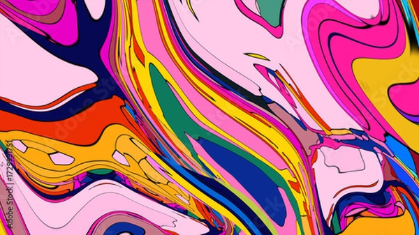 Obraz Abstract colorful psychedelic video for music festival

