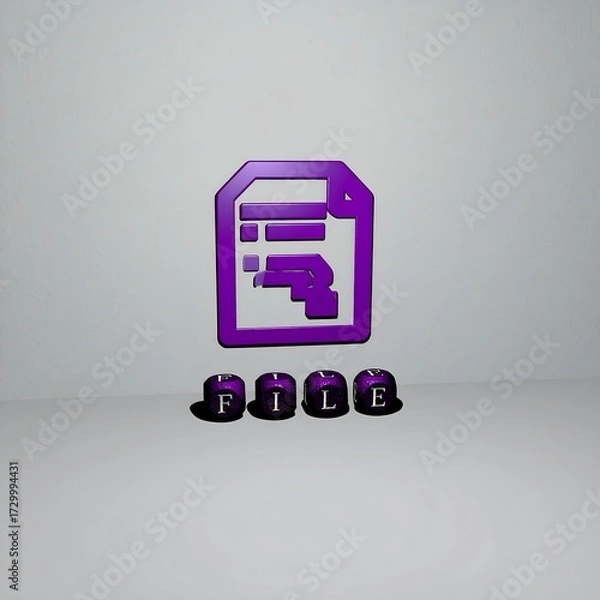 Obraz 3D purple file icon