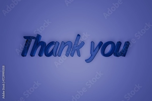 Obraz Thank you words with glass effect. 3d rendering illustration