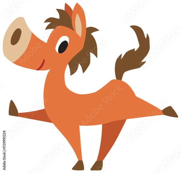 Obraz 手描きのゆるい馬キャラクター(年賀、干支、午、かわいい)