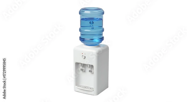 Fototapeta Water Cooler Dispenser with Transparent Blue Bottle
