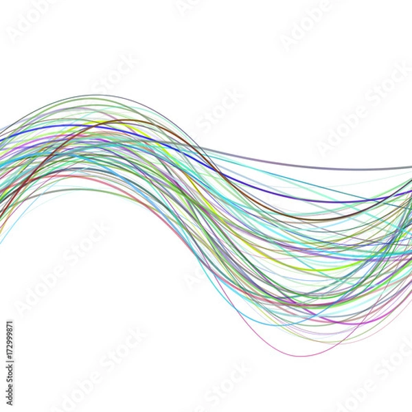 Obraz Dynamic abstract wave stripe background -  illustration from colored curved lines